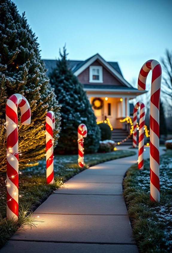 whimsical holiday pathway markers